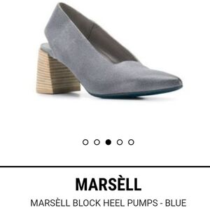 Marsell Block Heel Pumps Sling Back Stacked Heel 8
